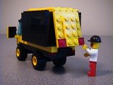 Black/yellow delivery van rear